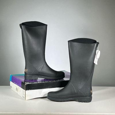 [NWT] SPORTO DUCK BOOTS | Women's Sporto Thermolite "Original Duck Boots", tall black rubber rain boots, size 9.
