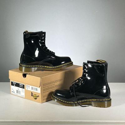 [NEW] DOC MARTENS | Brand new in original box, women's Dr Martens black patent leather (patent lamper) 8 eyelet boot, US size 9 (UK 7)
