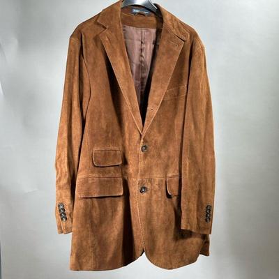 RALPH LAUREN LEATHER JACKET | Lady's brown suede jacket, size small. - l. 30 in (shoulder to hem)
