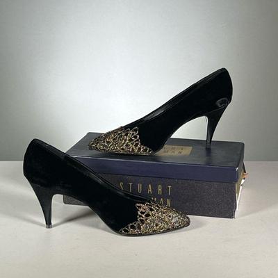 [NEW] STUART WEITZMAN HEELS | Midnite lace / black velvet heels, size 9.5
