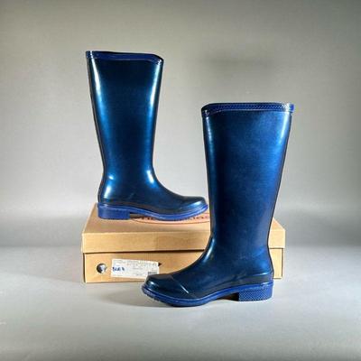 (NEW) HAVAIANAS WOMEN RAIN BOOTS | Metallic blue rain boots. Size 8.
