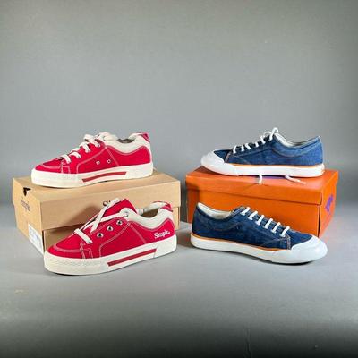 (2PC) (NEW) PAIR CONVERSE-LIKE SNEAKERS | Includes; Rocket Dog Stuf Denim Blue & Simple Summer School Ruby. Both size 9.
