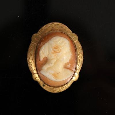 Victorian Cameo Brooch- gold Frame
