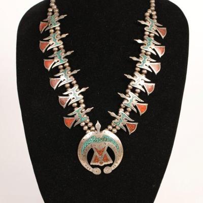 Native American Sterling Thunderbird Necklace #2