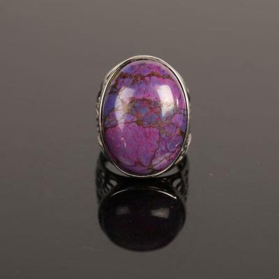 Purple turquoise & sterling ring