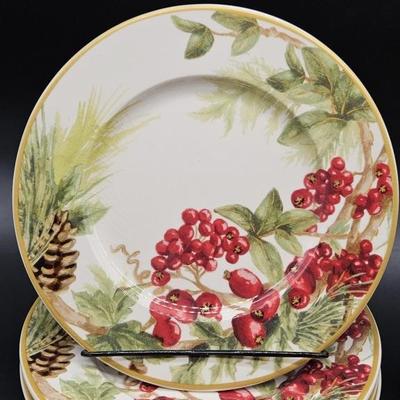 (8) Williams Sonoma Porcelain Plates w/ Berries