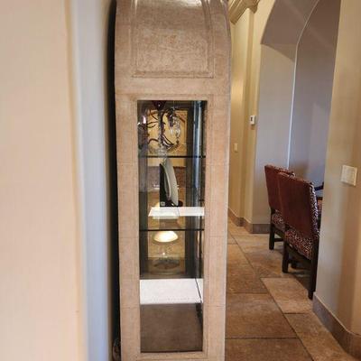 Large Armoire / Display Cabinet - w/ lights, glass shelves, very good condition, 50.5