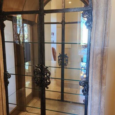 Large Armoire / Display Cabinet - w/ lights, glass shelves, very good condition, 50.5