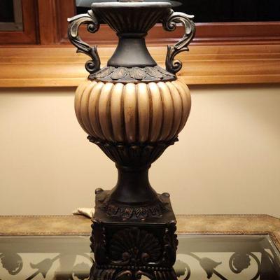 Harper & Willow Brown Pair Countertop Lamp Shades - great condition, work great, 30"H ($89EA.)