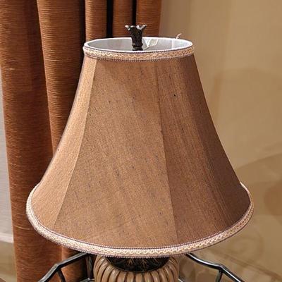 Harper & Willow Brown Pair Countertop Lamp Shades - great condition, work great, 30"H ($89EA.)