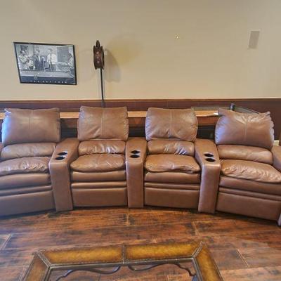 Theatre Chairs - crescent shaped, connected, manual recline, very clean, used sparingly, great condition, 144"L x 56"D x...