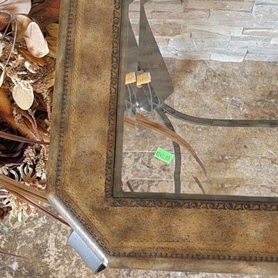 3 Piece Wrought Iron w/ Glass-top Living Room Furniture - Entry / Sofa Table - 57.75"L x 20"D x 30.5"H ($245)