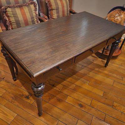 Solid Wood Dark Mocha Colored Desk - 60"W x 32"D x 30.5"H ($185)