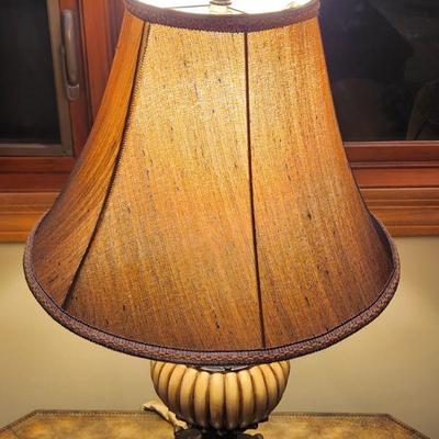Harper & Willow Brown Pair Countertop Lamp Shades - great condition, work great, 30"H ($89EA.)
