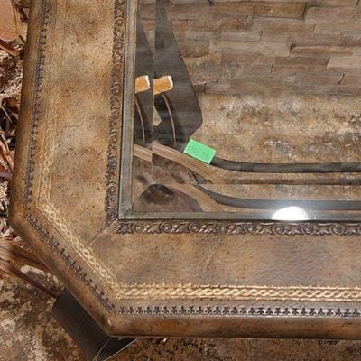 3 Piece Wrought Iron w/ Glass-top Living Room Furniture Coffeetable - 40"L x 40"W x 20.25"H ($145)