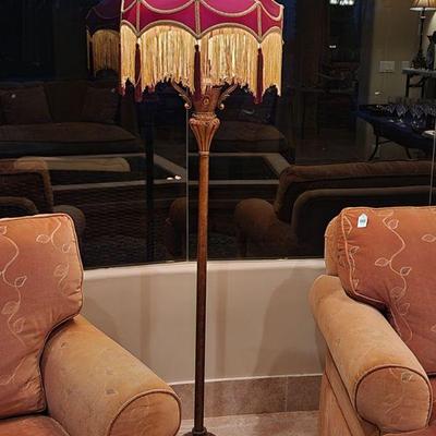 River of Goods Downtown Abbey Grantham Grand Floor Lamp - brass finish, great condition, kept in formal sitting area, 66