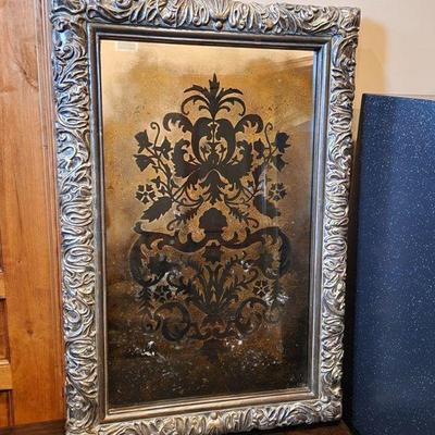 Victorian Pub Mirror - wood backed, very heavy, ornate frame. 36.25"H x 24.75"W ($125)