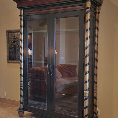 Large Curio / Display Cabinet - w/ lights, glass shelves, 72