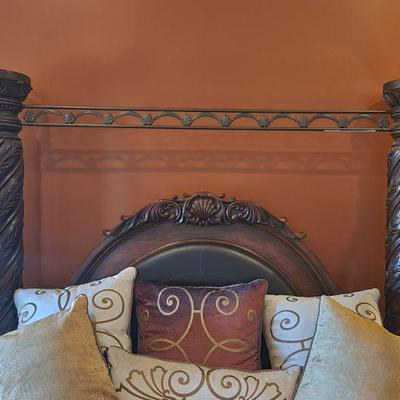 "North Shore" Collection ByÂ ï»¿AshleyÂ FurnitureÂ 4 Poster Canopy Bed (King or California King) - paid $2900, 83"W x...