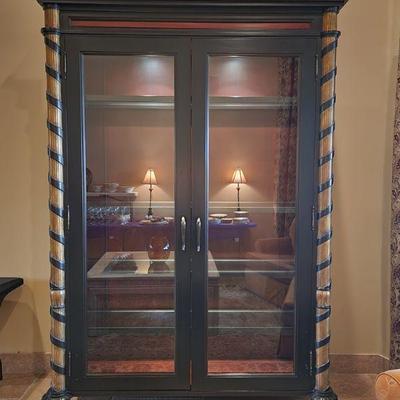 Large Curio / Display Cabinet - w/ lights, glass shelves, 72