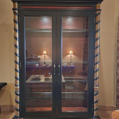 Large Curio / Display Cabinet - w/ lights, glass shelves, 72"W x 22"D x 106"H ($595)