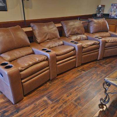 Theatre Chairs - crescent shaped, connected, manual recline, very clean, used sparingly, great condition, 144"L x 56"D x...