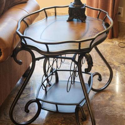 Handpainted Table & Wine Rack - 34.25"L x 26"W x 28.25"H ($89)