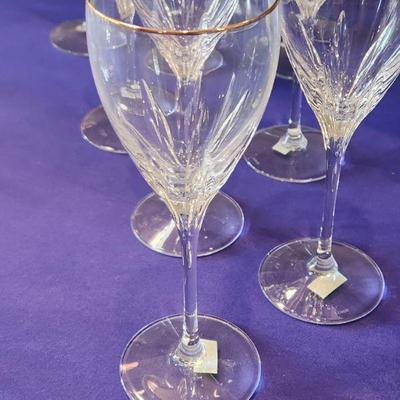 11 Lenox Firelight Gold Trim Crystal Wine Glasses - great condition, kept in formal dining area, 8