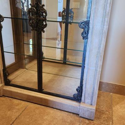 Large Armoire / Display Cabinet - w/ lights, glass shelves, very good condition, 50.5"W x 93"H x 22"D ($375)