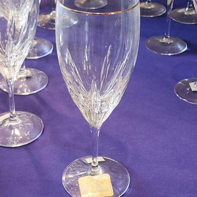 13 Lenox Firelight Gold Trim Crystal Wine Glasses - great condition, kept in formal dining area, 8.5