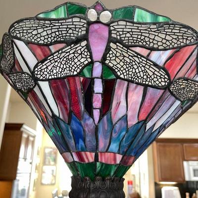 Dragonfly reproduction torchere floor lamp