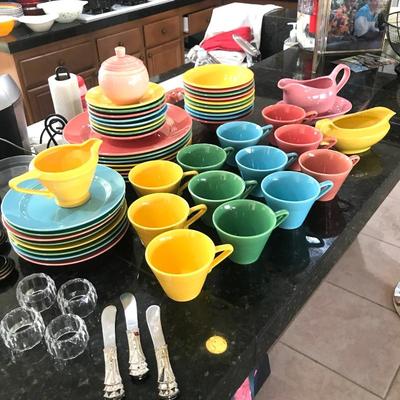 Set of colorful casual china