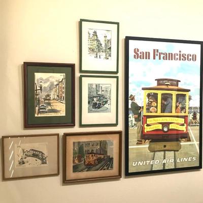 San Francisco theme framed art