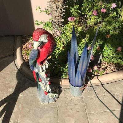 Painted parrot statue