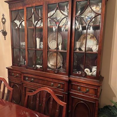 Mahogany Hutch with bubble glass 1940â€™s