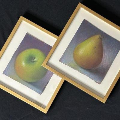 Comice and Granny Smith by Paul Linfante, Pastel on Paper