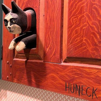 Cat Door by Stephen Huneck (American 1948-2010) Carved Relief