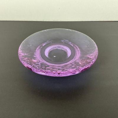 Purple Art Glass candle Base