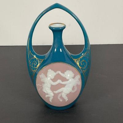 German Cameo Ceramic Vase by Schutz