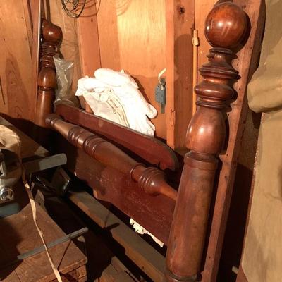 Antique turned post bed
