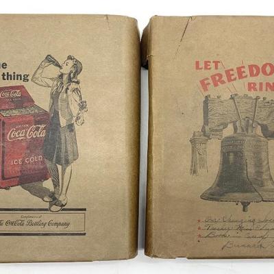 Book covers w/ Coca-Cola adv.