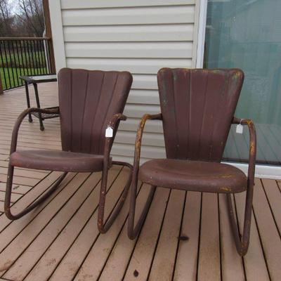 vintage pressed steel lawn chairs