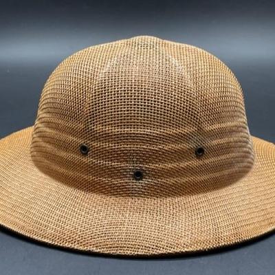 Woven Straw Safari Hat, Vented