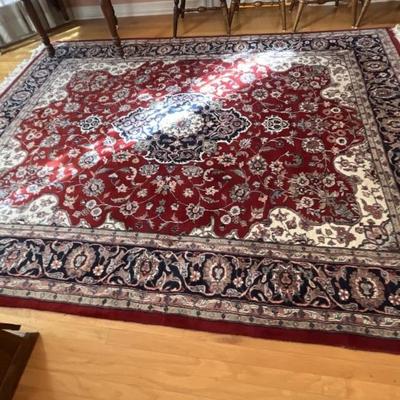 Red Oriental Area Rug, Hand Knotted