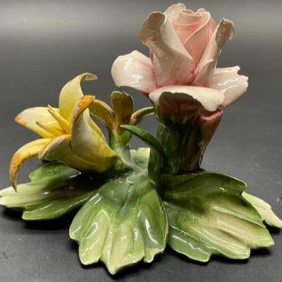 Vintage Capodimonte Style Porcelain Flowers