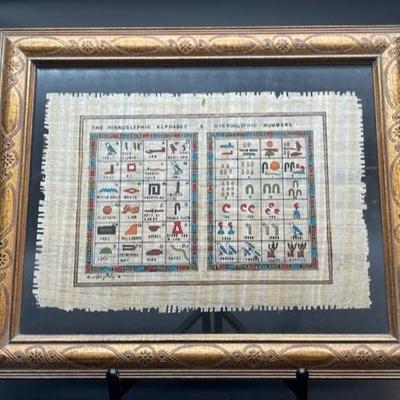 Hand Painted Hyroglyphics on Papyrus, Egyptian