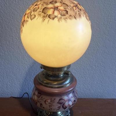 Vintage Electric Hurricane Parlor Lamp