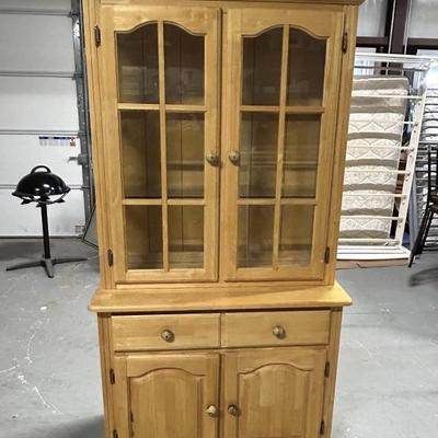 Country Farmhouse Pine Kitchen China Cupboard