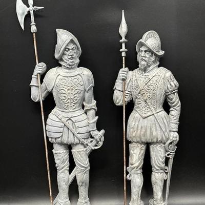 (2) Medieval Knight Statues