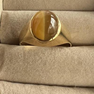 18k Tiger Eye Ring, Est. size 7